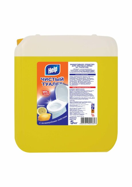 Гель Чистый туалет "Help"  Лимон 5 кг
