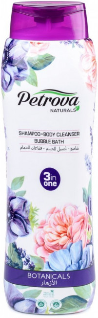 «PETROVA NATURALS» Натуральное средство 3 в 1 для тела и волос «РАЙСКИЙ САД» (Шампунь-Гель для душа-Пена для ванн) 800мл