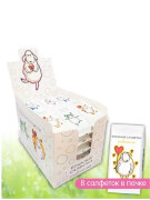 Влажные салфетки очищающие универсальные "ОВЕЧКИ" 36 упаковок по 8 салфеток в шоу боксе, mix