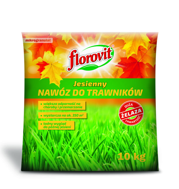 FLOROVIT Гранулированный Для газонов осенний , пакет 10 кг