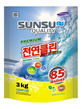 Sunsu-Q бесфосфатный универсальный концентрированный порошок для стирки цветного белья, 3кг пакет (аналог 15кг)