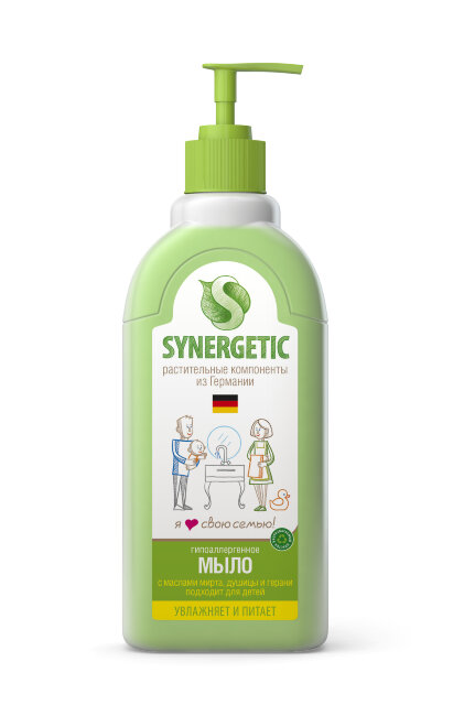 Synergetic биоразлагаемое жидкое мыло Луговые травы 500мл дозатор Synergetic биоразлагаемое жидкое мыло Луговые травы 500мл дозатор