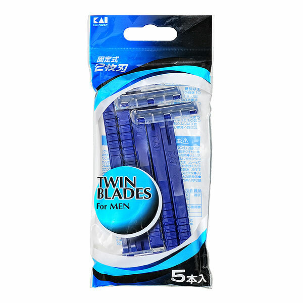 Бритвенный станок одноразовый с двумя лезвиями KAI, 5 шт