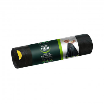 Master FRESH MFGB35–15R пакеты для мусора с завязками 35 литров, 15 штук (ЗЕЛЕНЫЕ) 14мкм