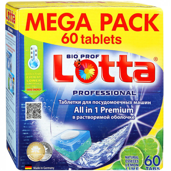 LOTTA Таблетки для ПММ All in 1 MEGA PACK растворимая 60 шт LOTTA Таблетки для ПММ All in 1 MEGA PACK растворимая 60 шт