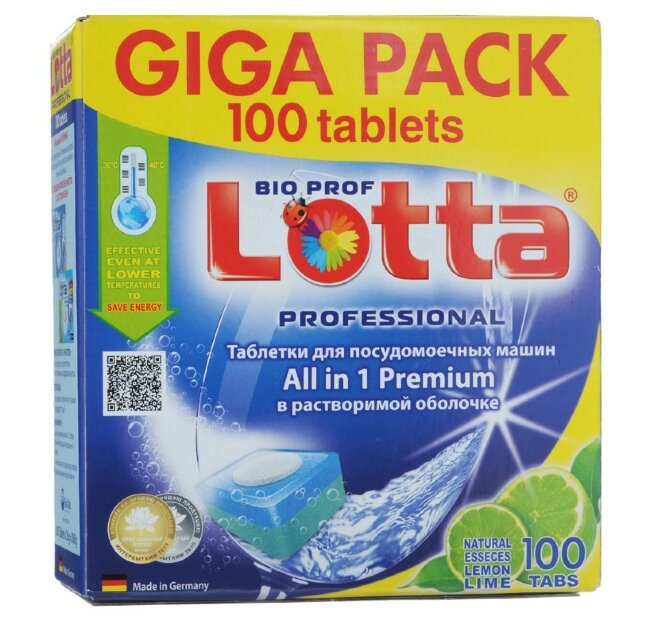 LOTTA Таблетки для ПММ All in 1 GIGA PACK растворимая 100 штук LOTTA Таблетки для ПММ All in 1 GIGA PACK растворимая 100 штук