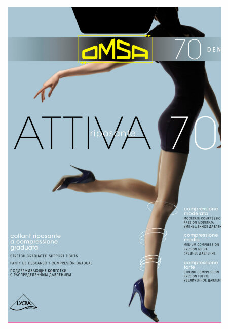 Колготки Omsa Attiva 70 Nero (Черный) 3 Колготки Omsa Attiva 70 Nero (Черный) 3