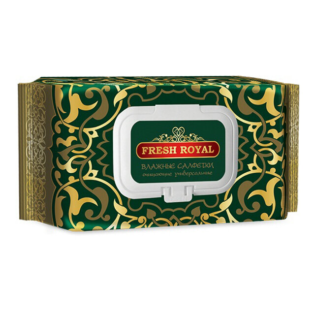 FRESH ROYAL №120 влажные салфетки очищающие универсальные с клапаном