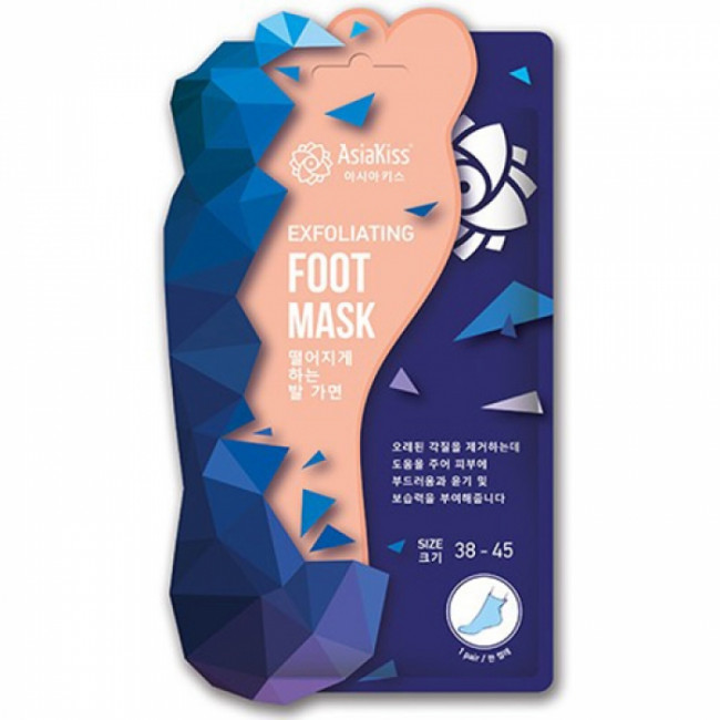 AsiaKiss Отшелушивающая маска-носки для ног PEELING FOOT MASK размер 38-45 AsiaKiss Отшелушивающая маска-носки для ног PEELING FOOT MASK размер 38-45