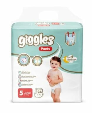 Подгузники трусики детские Giggles, размер Junior 11-25 kg. 24 шт. Подгузники трусики детские Giggles, размер Junior 11-25 kg. 24 шт.