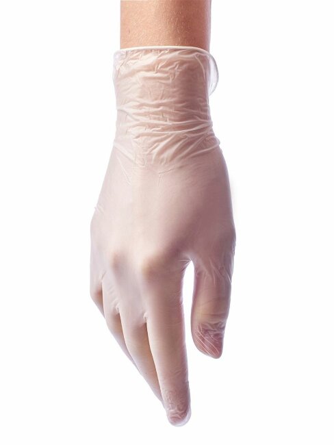 Перчатки BENOVY виниловые прозрачные, размер L, 100 пар (200шт)