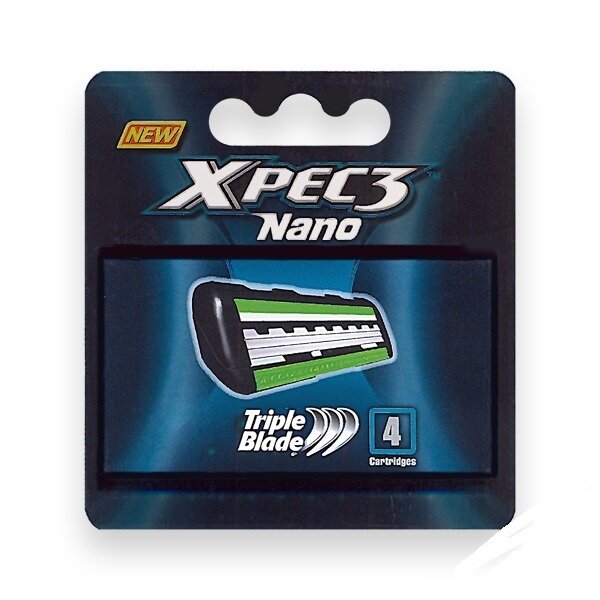 Dorco Xpec 3 Nano Кассеты сменные с 3 лезвиями, микрогребень и увлажняющая полоска, плавающая головка, 4 шт Dorco Xpec 3 Nano Кассеты сменные с 3 лезвиями, микрогребень и увлажняющая полоска, плавающая головка, 4 шт