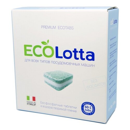 ECO-LOTTA Таблетки для ПММ All in 1 60 таб.+очиститель 1 шт ECO-LOTTA Таблетки для ПММ All in 1 60 таб.+очиститель 1 шт