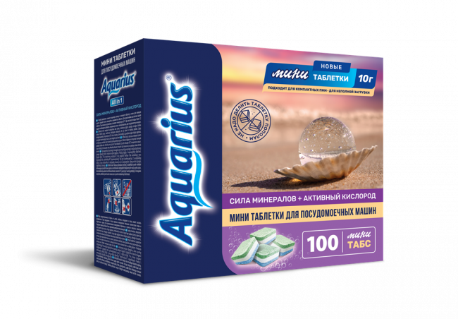 Aquarius Таблетки для ПММ mini tabs 10гр. Сила Минералов + Активный Кислород 100шт Aquarius Таблетки для ПММ mini tabs 10гр. Сила Минералов + Активный Кислород 100шт