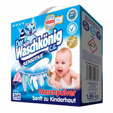 Der Waschkonig C.G. Универсальный стиральный порошок Sensitive 1,95кг картон Der Waschkonig C.G. Универсальный стиральный порошок Sensitive 1,95кг картон