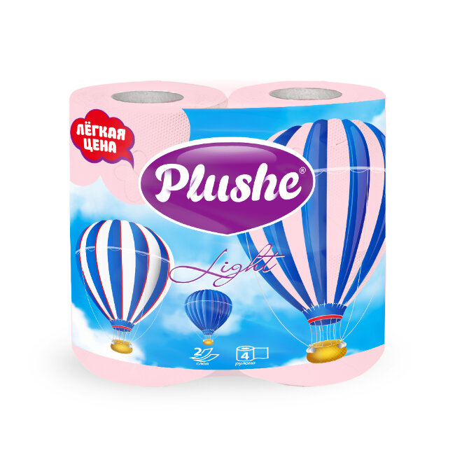 Plushe Light Color Pink туалетная бумага 4 рулона 2 слоя 15м Plushe Light Color Pink туалетная бумага 4 рулона 2 слоя 15м