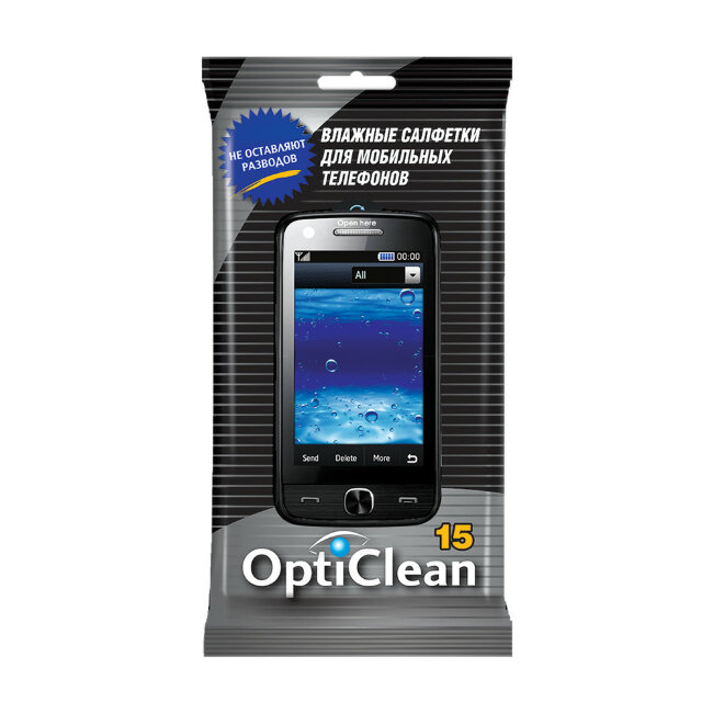 Opti Clean №15 влажные салфетки для мобильных телефонов