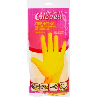 Gloves Libry Перчатки хозяйственные из Латекса желтые L