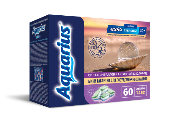 Aquarius Таблетки для ПММ mini tabs 10гр. Сила Минералов + Активный Кислород 60шт Aquarius Таблетки для ПММ mini tabs 10гр. Сила Минералов + Активный Кислород 60шт