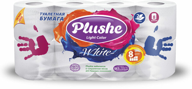 Plushe Light Color туалетная бумага 8 рулонов 2 слоя 15м Plushe Light Color туалетная бумага 8 рулонов 2 слоя 15м