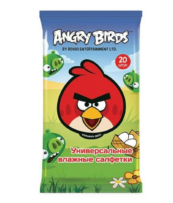 Angry Birds №20 влажные салфетки универсальные Angry Birds №20 влажные салфетки универсальные