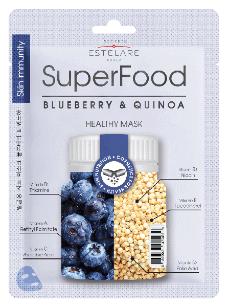 Estelare SUPERFOOD Черника и Киноа Тканевая маска для лица 25 г Estelare SUPERFOOD Черника и Киноа Тканевая маска для лица 25 г