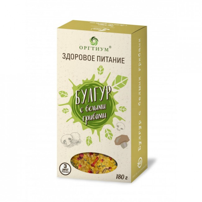 Оргтиум Булгур с белыми грибами 180 г Оргтиум Булгур с белыми грибами 180 г