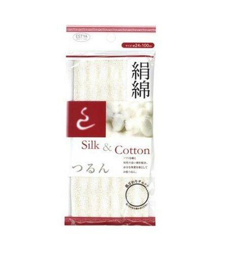 Мочалка для тела из шелка и хлопка, 24х100 см Мочалка для тела из шелка и хлопка, 24х100 см