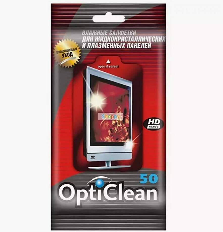 Opti Clean №50 влажные салфетки для ЖК и плазм TV