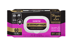 Салфетки дезинфицирующие House Lux №60 с пластиковым клапаном Салфетки дезинфицирующие House Lux №60 с пластиковым клапаном