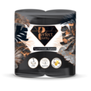 Туалетная бумага Perfect Purity, 3сл, 4рул, черная с ароматом Амбра и Ваниль